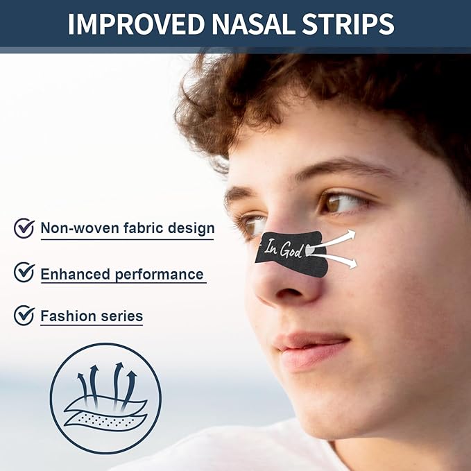 32Pcs Nasal Strips for Snoring - Extra Strength Nose Strips for Breathing - Nose Tape for Sport, Work and Sleep - Anti Snoring Strips Help Stop Snoring and Nasal Congestion Relief
