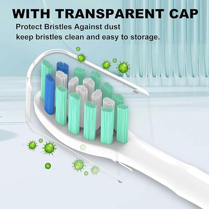 Replacement Heads Compatible with Philips Sonicare Toothbrush C1 C2 C3 A3 W3 G2 G3 4100 5100 6100 1100 2100 3100, Toothbrush Heads Brush Head, 12 Black