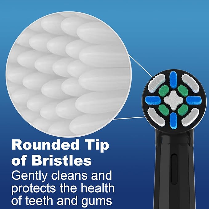 12 Pack Smart Cleaning IO Replacement Heads Compatible with Oral B iO 2 3 4 5 6 7 8 9 10 Series Electric Toothbrush, Brush Heads Compatible with Oral B iO Electric Handles (Black)