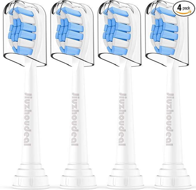 Replacement Toothbrush Heads Compatible with Philips Sonicare, Brush Heads for Sonicare C2 Plaque Control Protective Clean 4100 5100 6100 Electric Toothbrush Blue, 4-Pack