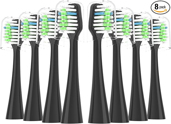 Replacement Toothbrush Heads Fits for Waterpik Complete Care 9.0 (CC-01), Care 5.0 (WP-862) Sonic Electric Tooth Brush Refill(8-pc), Pisonicleara