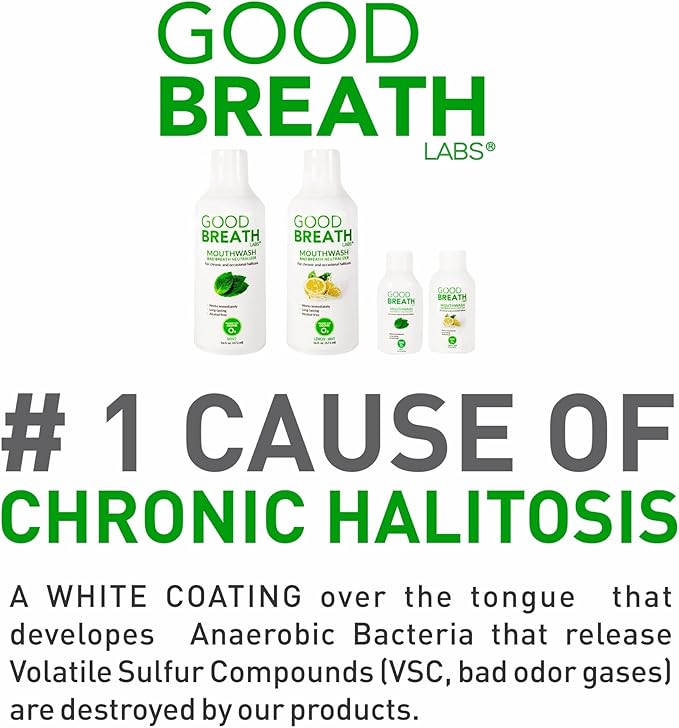 Goodbreath Mouthwash - Mint Mouth Rinse for Chronic Halitosis - New Ozone Technology Oral Rinse - Halitosis Treatment & Bad Breath Neutralizer - Mouthwash for Gum Diseases - Alcohol-Free | 16 Oz