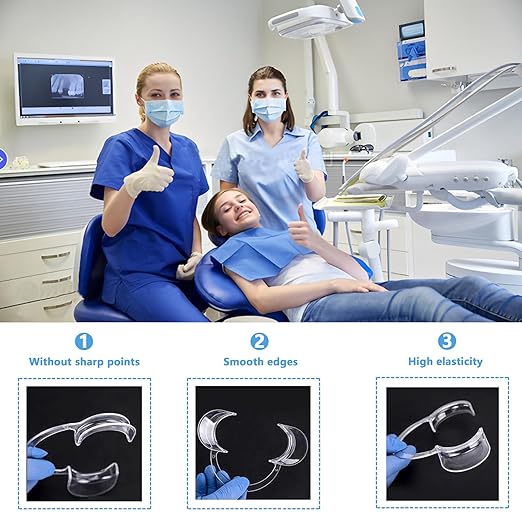 30-Pack Dental Cheek Retractors，Mouth Retractor for Teeth Whitening，Size S M L Transparent Dental Mouth Opener,BPA-Free，for Dentist, Party, Dental Lip Cheek Retractor for Mouthguard Challenge Game