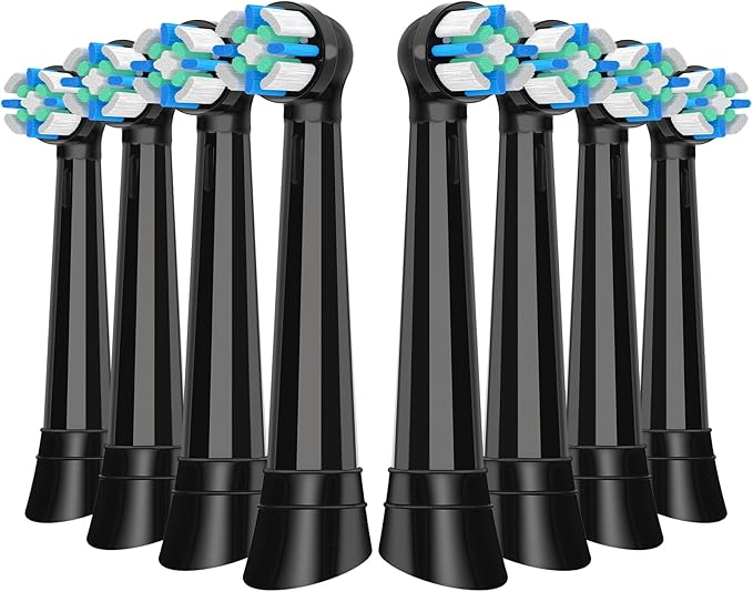 8 PCS IO Replacement Heads Compatible with Oral B IO 2/3/4/5/6/7/8/9/10/Deeep Clean Electric Toothbrush, Toothbrush Brush Heads Compatible with Oral B IO for Teeth Clean (Black)