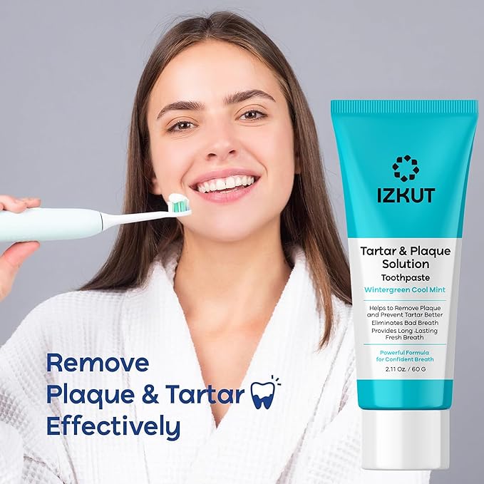 Plaque & Tartar Remover Toothpaste for Teeth: Removes Plaque & Controls Tartar Build-up - Long-Lasting Fresh Breath, Deep Cleansing & Gum-Friendly Formula, Wintergreen