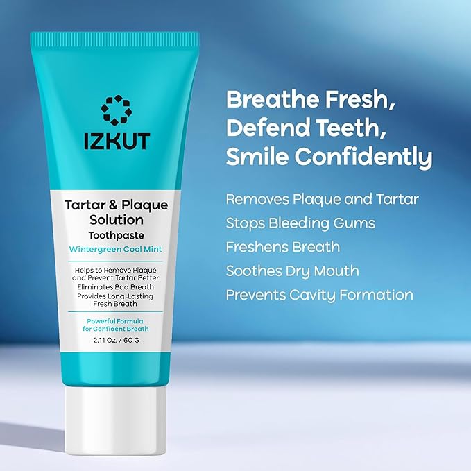 Plaque & Tartar Remover Toothpaste for Teeth: Removes Plaque & Controls Tartar Build-up - Long-Lasting Fresh Breath, Deep Cleansing & Gum-Friendly Formula, Wintergreen