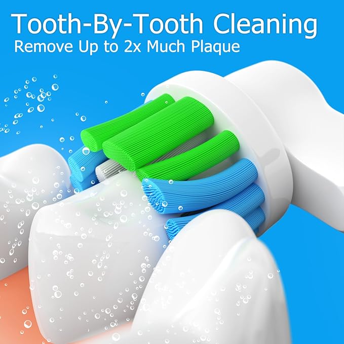 Precision Replacement Toothbrush Heads Compatible with Braun Oral b 7000/Pro 1000/3000/8000/9600/ 5000/Genius and Smart Electric Toothbrush (White-12pcs)