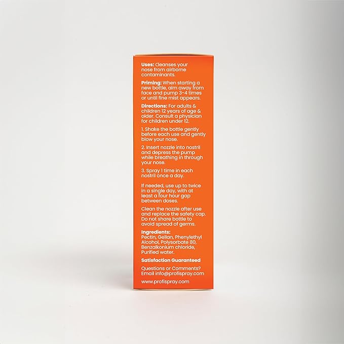 Profi™ Everyday Nasal Spray - Helps Defend Against Airborne Germs and Allergies, Lasts Up to 8 Hours, Advanced Nasal Spray for Air Travel, Work, Conferences & Indoor Gatherings - 90 Sprays, 0.29 FL OZ