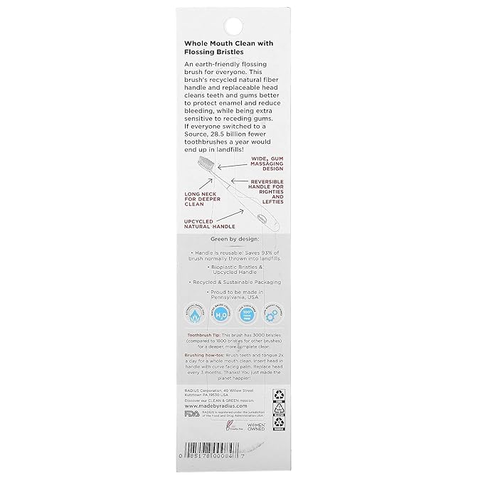 RADIUS Source Floss Super Soft Toothbrush, 1 EA