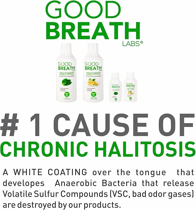 Goodbreath Mouthwash - Mint Mouth Rinse for Chronic Halitosis - New Ozone Technology Oral Rinse - Halitosis Treatment & Bad Breath Neutralizer - Mouthwash for Gum Diseases - Alcohol-Free | 2 Pack
