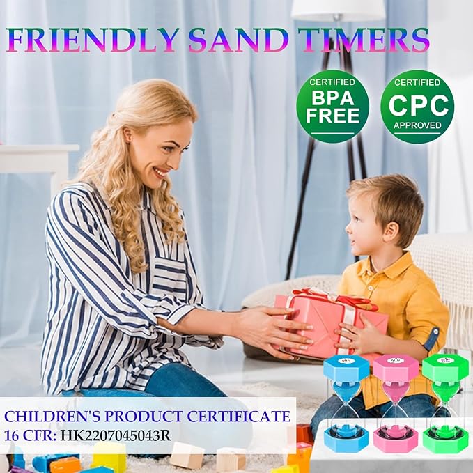 20 Second Sand Timer Hourglass, SuLiao Unbreakable Blue Sandglass 20 Sec, Small Sand Clock 20 Second, Plastic Hour Glass Timer for Kids, Games, Classroom, Kitchen, Decor