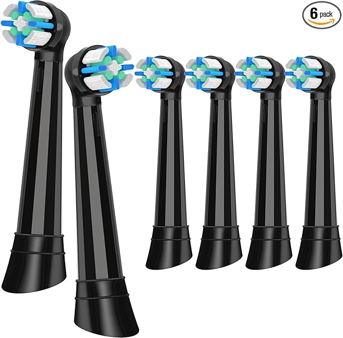 Replacement Heads Compatible with Oral B iO 3 4 5 6 7 8 9 10 Series Electric Toothbrush,Toothbrush Heads Compatible with Oral B iO Replacement Heads, Medium Bristles for Effective Cleaning,Black