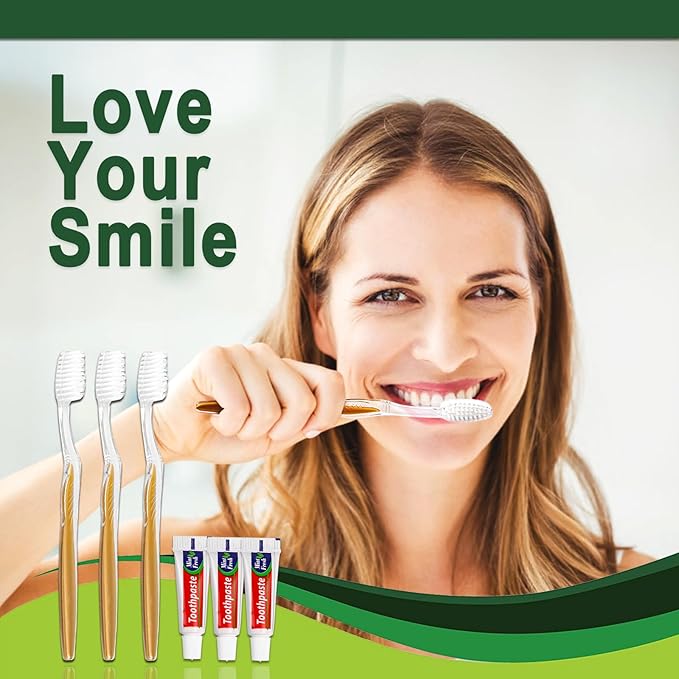100 Pack Disposable Toothbrushes with Toothpaste Bulk Individually Wrapped, Travel Toothbrushes with Medium Soft Bristle, Manual Travel Toothbrush Kit for Adults, Kids
