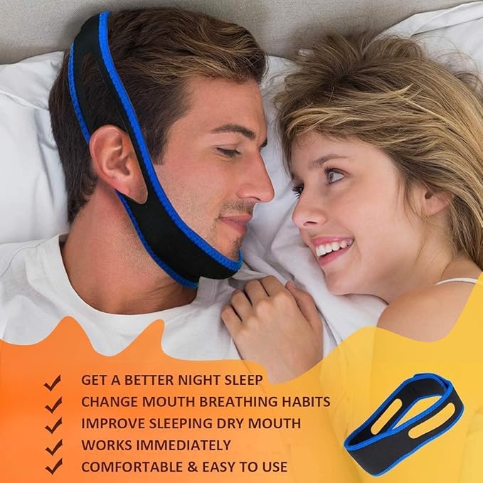 2025 Model Anti Snoring Chin Strap, Stop Snoring Chin Straps for CPAP Users, Jaw Strap for Sleeping,Chin Straps to Keep Mouth Closed for Sleeping Better, Cpap Chin Strap for Sleep for Men- Women