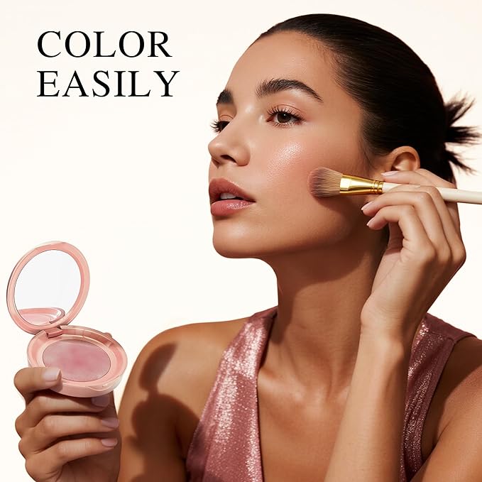PHOFAY Luminous Blush Powder-Multi-Use Formula, Ultra-Fine & Smooth, Longer-Lasting Wear with Natural Luminous Glow (01#)