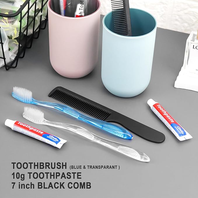 30 Pack Disposable Toothbrushes with Toothpaste and Comb for Homeless Individually Wrapped,10g Travel Toothpaste,7inch Black Hair Comb,Soft Bristle Toothbrush for Hotel,AirBnb,Shelter,Charity