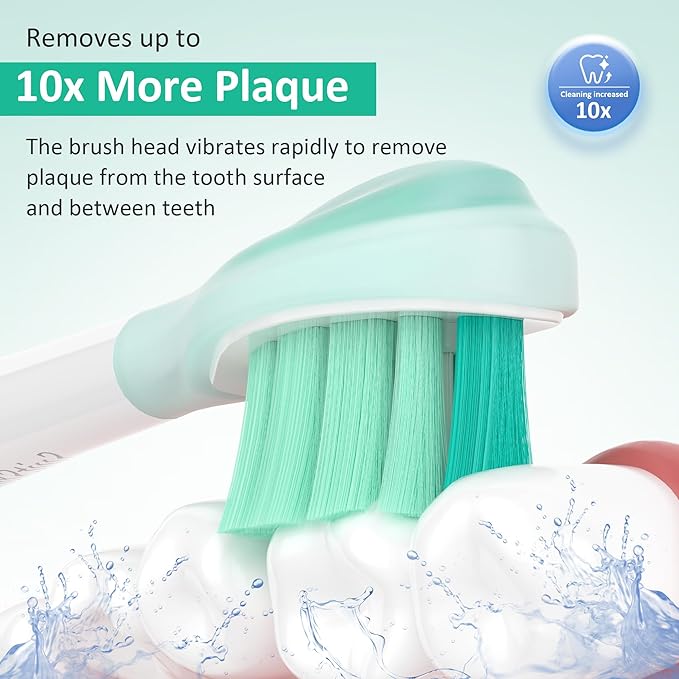 Replacement Toothbrush Heads Compatible with Philips Sonicare Electric Brush and More Click-on Handles 8 Pack Black