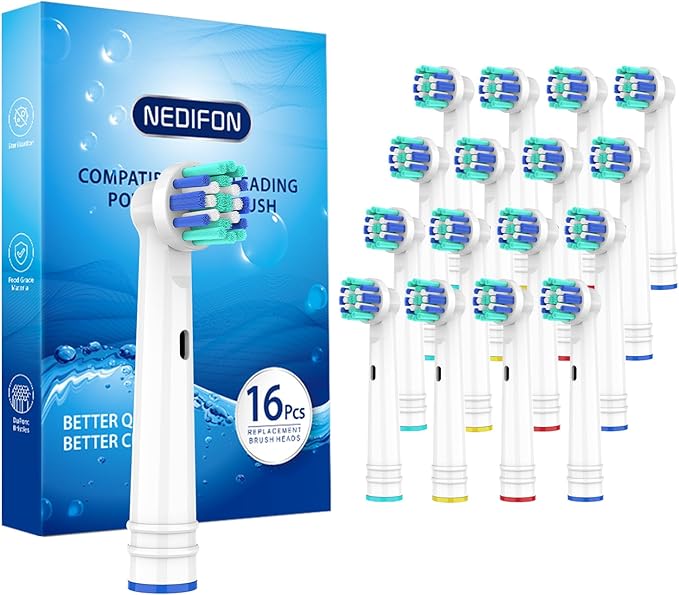 Replacement Toothbrush Heads for Oral B Braun(Individually Packaged),16 Pack Professional Electric Toothbrush Heads Compatible with Oral B 7000/Pro 1000/9600/ 5000/3000/8000 (16 Count)