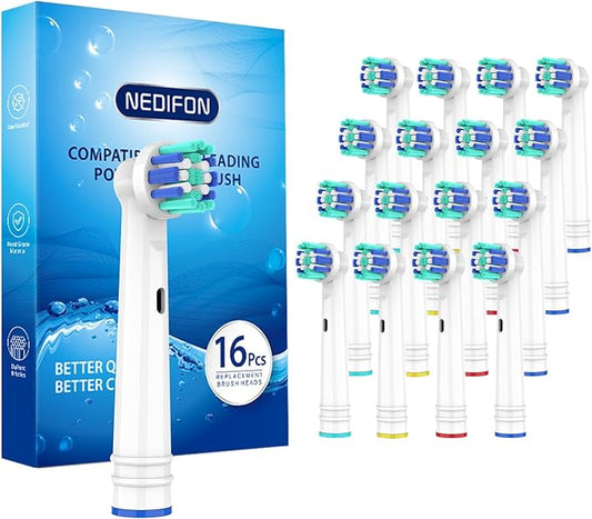 Replacement Toothbrush Heads for Oral B Braun(Individually Packaged),16 Pack Professional Electric Toothbrush Heads Compatible with Oral B 7000/Pro 1000/9600/ 5000/3000/8000 (16 Count)