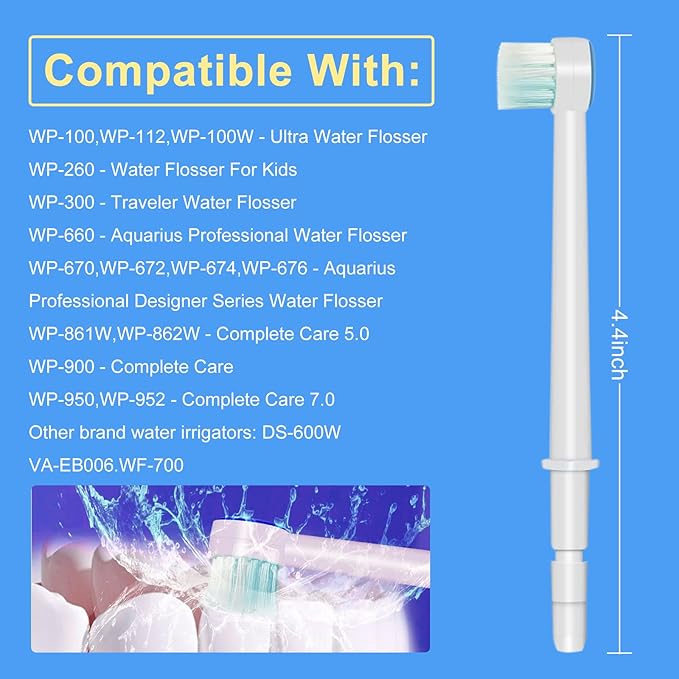Replacement Tips for Waterpik Water Flosser Classic Jet Tips Waterpik' Replacement Parts (6 Tips)