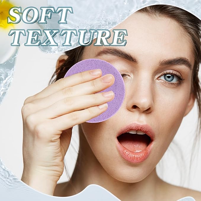 240 Count Compressed Facial Sponges Makeup Removal Round Face Wash Sponges Reusable Face Sponges for Cleansing Exfoliating PVA Spa Facial Pads for Women Esthetician Beauty Remover Supplies, 4 Colors