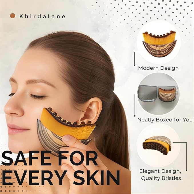 Premium Lymphatic Contour Face Brush,Contour Face Brush-Lymphatic Drainage, Soft Dry Lymphatic Drainage Massage, Ergonomically Designed to Fit The Skin Precisely & Relieve Fatigue
