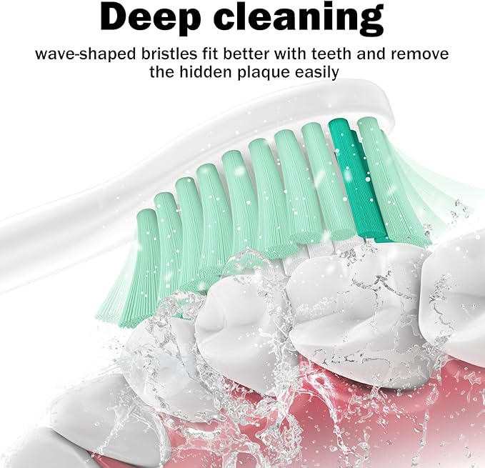 Toothbrush Heads for Philips Sonicare Replacement Brush Heads Medium Soft Dupont Bristles Electric Toothbrush Replacement Heads Fit E-Series Essence Xtreme Elite Advance and CleanCare, 2 Pack, White