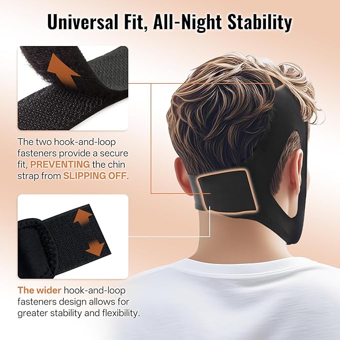 2PCS Chin Straps for Sleeping, Anti Snore Chin Strap to Keep Mouth Closed, Breathable & Ajustable for Men and Women