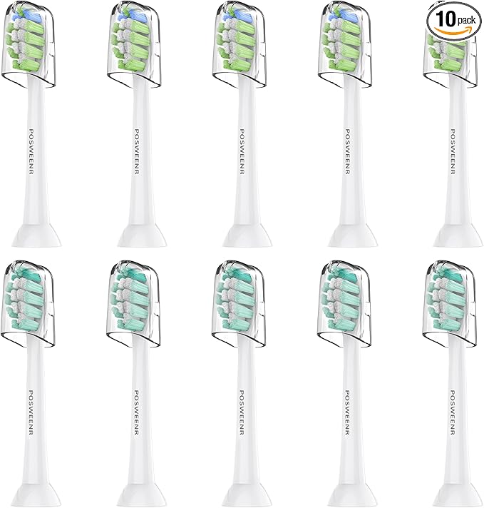 Replacement Toothbrush Heads Compatible with Philips Sonicare – Gentle & Effective Electric Tooth Brush Refill for Plaque Control, 10 Pack