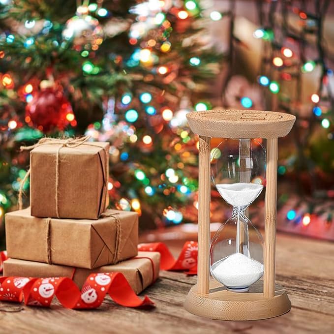 10 Minute Hourglass, Wood Sand Timer, Mini Sand Watch 10 Min,Unbreakable Sandglass, Teachers Classroom Time, Toothbrush Timer, White