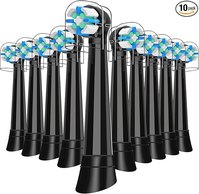 iO Replacement Heads Compatible with Oral B IO 2/3/4/5/6/7/8/9/10 Series Electric Toothbrush,Compatible with Oral B io Series Toothbrush Heads with Medium Bristles,Black