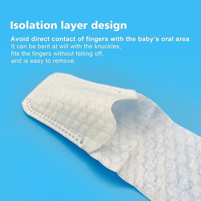 102PCS Baby Tongue Cleaner, Disposable Newborn Finger Toothbrush, Soft Gauze Baby Mouth Cleaner for Infant Gum Teeth Cleaning, Wet&Dry Mouth Cleaner for 0-36 Months Babies