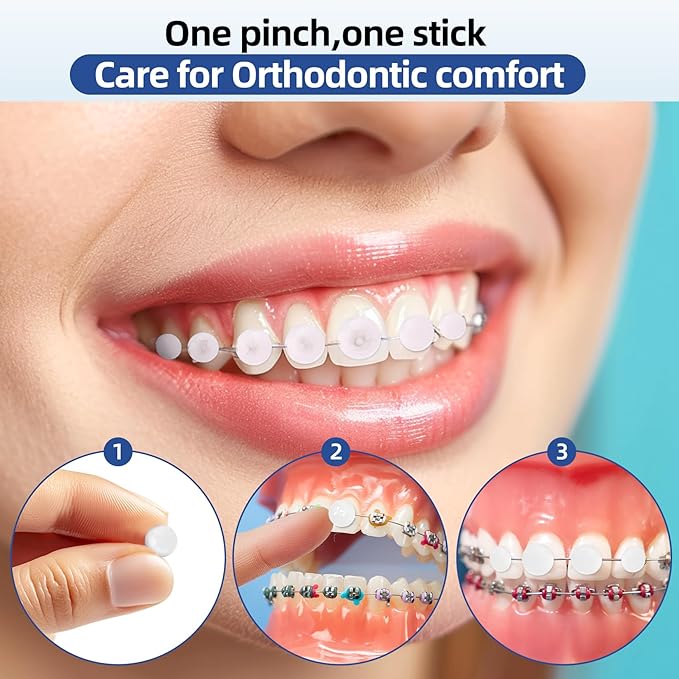 RAZOKO Orthodontic Wax for Braces Wax Dots 90 Individual Hygienic Packaging Dental Wax Mint