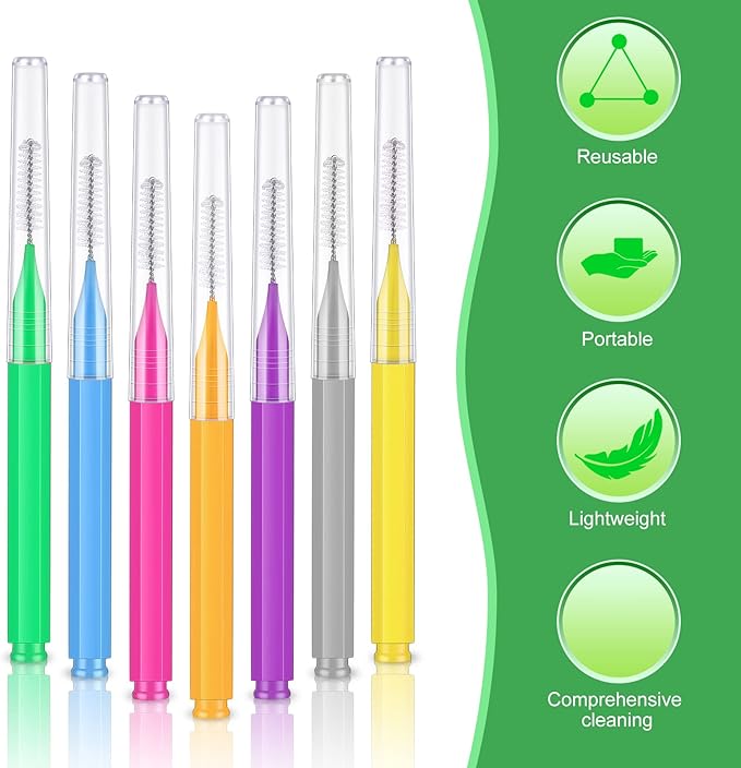 250 Pcs Interdental Brush for Braces Disposable Braces Flossers Dental Picks Floss Toothpick Dental Teeth Flossing Head Oral Hygiene Flosser Toothpick Soft Cleaning Tool (Lovely Color)