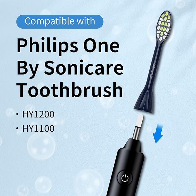 Replacement Toothbrush Heads Compatible with Philips One Sonicare Electric Toothbrush HY1200 HY1100, Tooth Brush Head Navy Blue -10 Pack