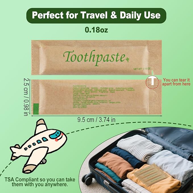 0.18oz Small Toothpaste Travel Size Bulk,Mini Toothpaste Travel for Hotel Camping Gym Office School Homeless30