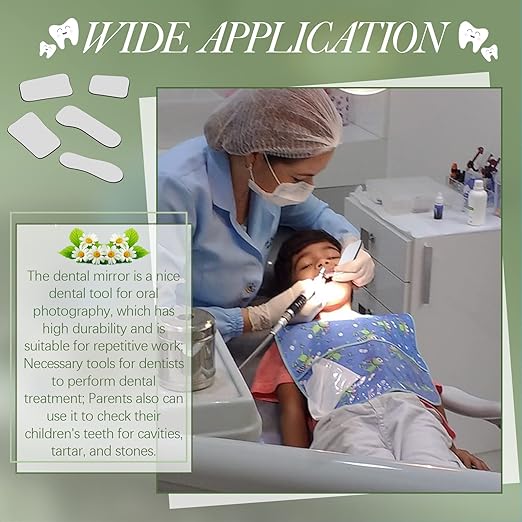 10 Pieces Dental Mouth Mirror Occlusal Reflector Intraoral Photography Mirror 2 Sided Dental Plated Glass Intraoral Photo Glass for Clinic Dentist