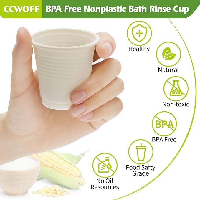 3 oz Bathroom Cups 100% Compostable Cups Biodegradable Eco Friendly Cups Mouthwash Cups for Rinsing Mouth Shot Cups Disposable for Tasting (50 Pack)
