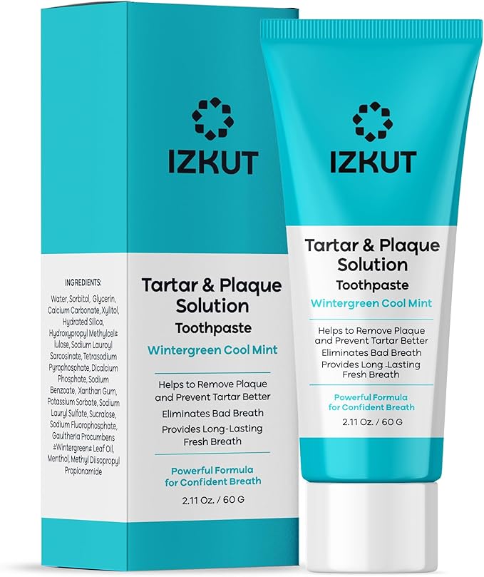 Plaque & Tartar Remover Toothpaste for Teeth: Removes Plaque & Controls Tartar Build-up - Long-Lasting Fresh Breath, Deep Cleansing & Gum-Friendly Formula, Wintergreen