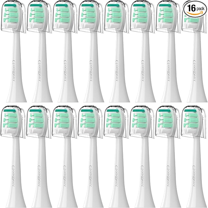 Replacement Toothbrush Heads Compatible with Philips Sonicare：16 Pack Soft Replacement Electric Brush Head for 4100 5100 6100 HX9023/65 W Optimal Control Snap-on System (White)