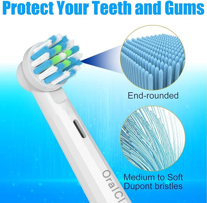 Replacement Toothbrush Heads Compatible with Oral B Braun, Medium Soft Precision Electric Brush Head Refills Fit for Oralb Pro 1000/7000/9600/500/3000/5000/6000/8000 etc, 8 Pack with Covers
