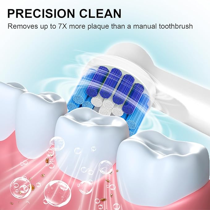 Replacement Brush Heads Compatible with Oral-B, 16pcs Professional Electric Toothbrush Heads for Oral B Replacement Heads Refill Pro100/1000/1500/4000/5000/7000/8000/9600 Etc.