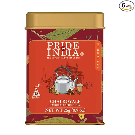 Pride Of India Organic Indian Chai/Spice Tea, 25 Count (6-Pack)