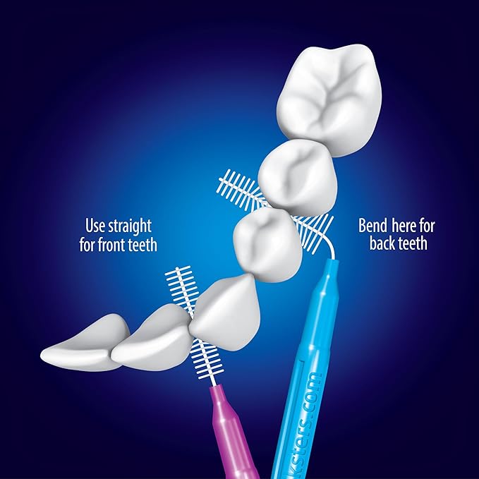 Piksters Interdental Brushes, 40 pk, Size 2, Interdental Tooth Brush for Small & Medium Gaps, Gum Soft Bristles for Plaque Removal, Safe for Braces