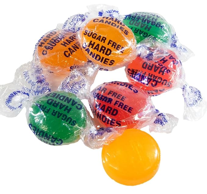 Planet Sweets Premium Sugar Free Assorted Fruit Hard Candy Buttons - 1.5 Pounds - Individually Wrapped Discs Candies