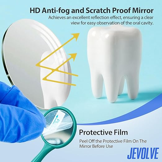 2000 PCs Dental Mouth Mirrors by JEVOLVE | Green Oral Dental Mirror for Crafting, Jewelry Making, Painting, Model Building, and DIY Projects – Clear Reflection, Easy Handling, Multi-Purpose