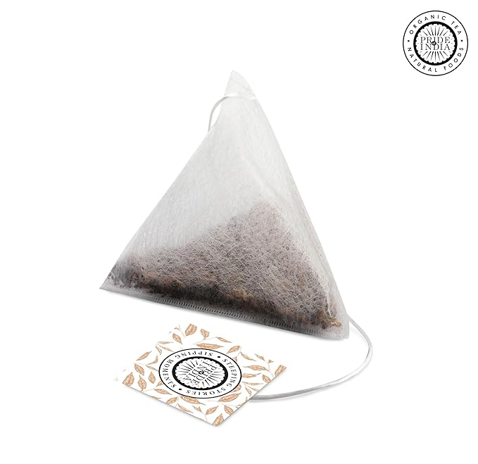 Pride of India | Lemongrass Ginger Zesty Fresh Tea | 15 Pyramid Full Leaf Individually Wrapped Tea Bags | 100% Herbal Blend from Single Origin | Tangy & Spicy Flavor | Caffeine-Free