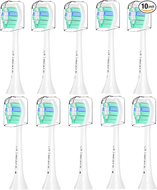 Replacement Toothbrush Heads Compatible with Philips Sonicare Electric Toothbrush, 10 Pack, Refills