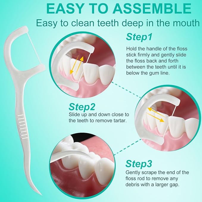210 Ct Travel Floss Picks Bulk - Individually Wrapped Curved Tip Non-Slip Grip, for Adults Daily Oral Care, Braces Friendly, with 3 Storage Cases Home Office Travel Use, Wax-Free