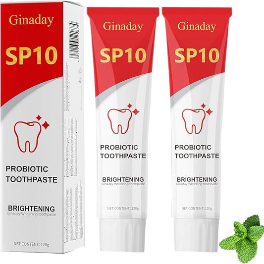 2 Pcs SP10 Probiotic Whitening Toothpaste, Deep Cleaning Care Remove Yellow Tooth Stains, with Probiotic Oral Health Management, Fresh Breath.